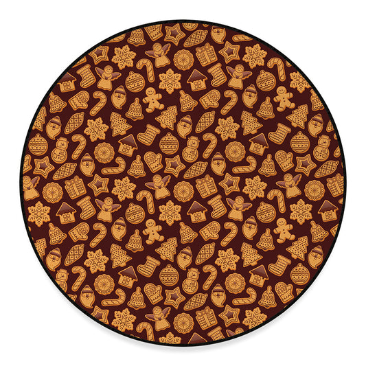 Christmas Cookies Pattern Print Round Floor Mat