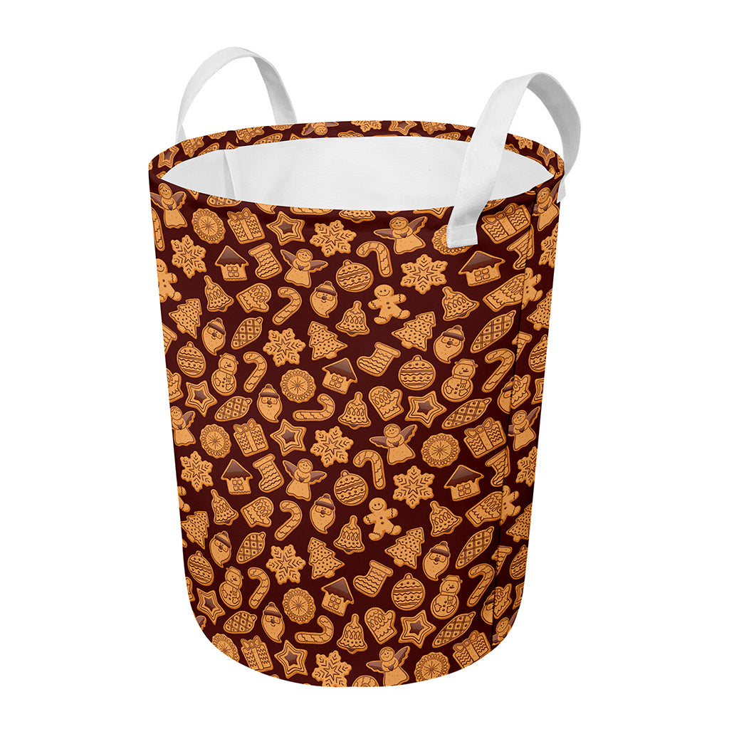 Christmas Cookies Pattern Print Round Laundry Basket