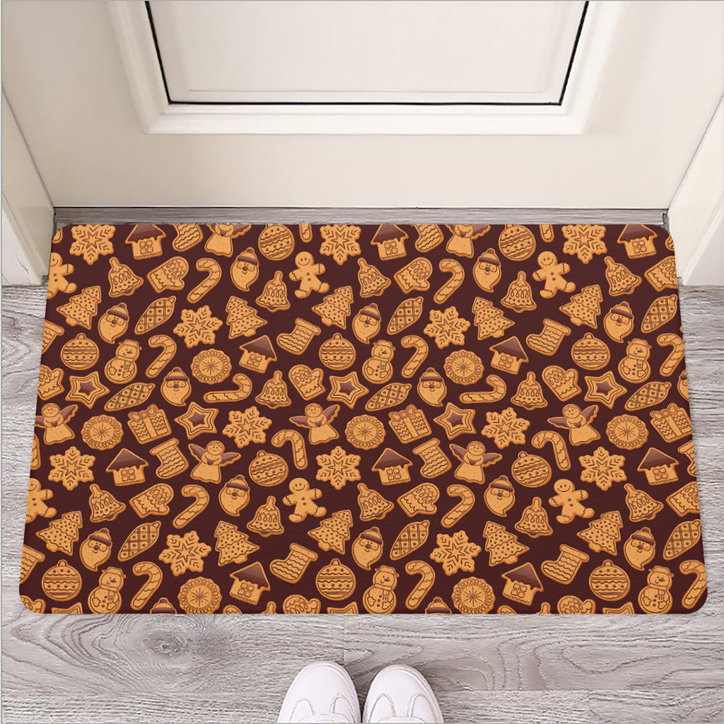 Christmas Cookies Pattern Print Rubber Doormat