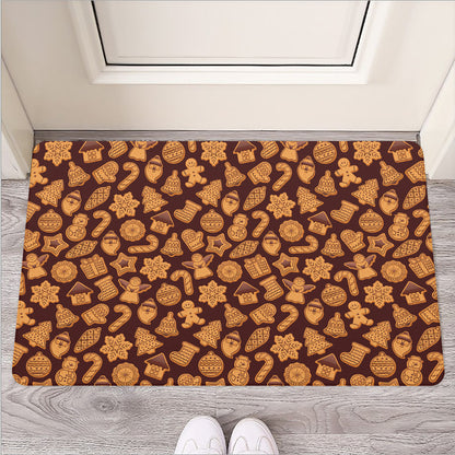 Christmas Cookies Pattern Print Rubber Doormat