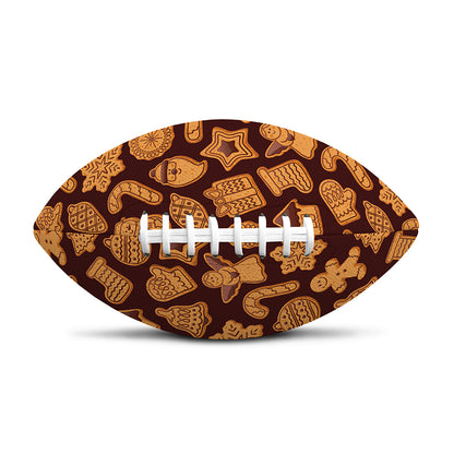 Christmas Cookies Pattern Print Rugby Ball