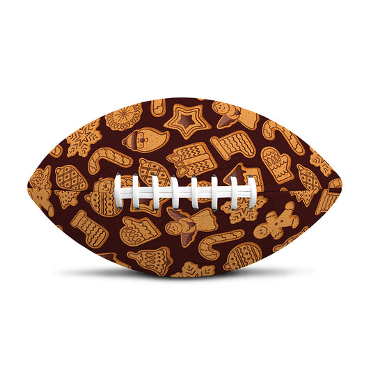 Christmas Cookies Pattern Print Rugby Ball
