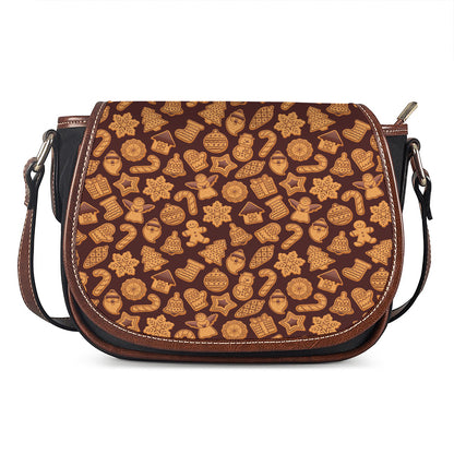 Christmas Cookies Pattern Print Saddle Bag