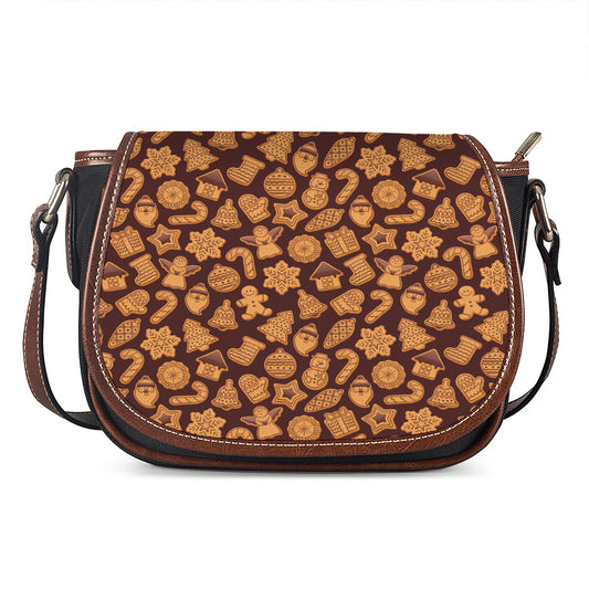 Christmas Cookies Pattern Print Saddle Bag
