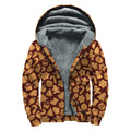 Christmas Cookies Pattern Print Sherpa Lined Zip Up Hoodie