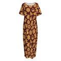 Christmas Cookies Pattern Print Short Sleeve Long Nightdress