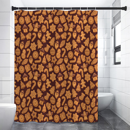 Christmas Cookies Pattern Print Shower Curtain