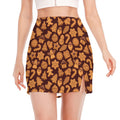 Christmas Cookies Pattern Print Side Slit Mini Skirt