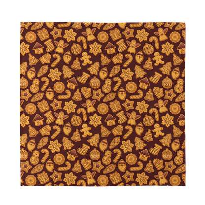 Christmas Cookies Pattern Print Silk Bandana