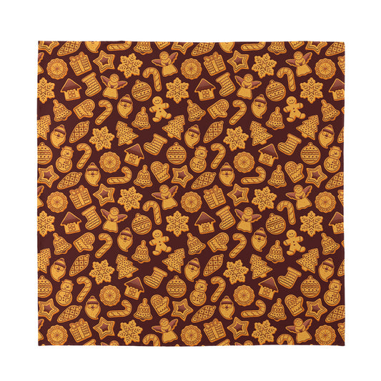 Christmas Cookies Pattern Print Silk Bandana