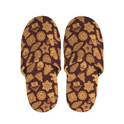 Christmas Cookies Pattern Print Slippers