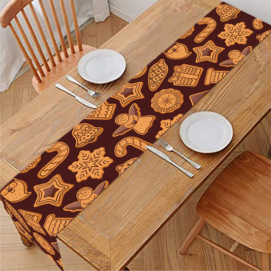 Christmas Cookies Pattern Print Table Runner
