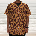 Christmas Cookies Pattern Print Textured Short Sleeve Shirt