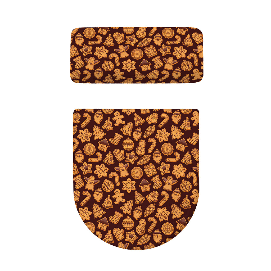 Christmas Cookies Pattern Print Toilet Lid And Tank Cover Set