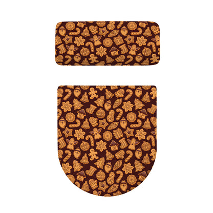 Christmas Cookies Pattern Print Toilet Lid And Tank Cover Set