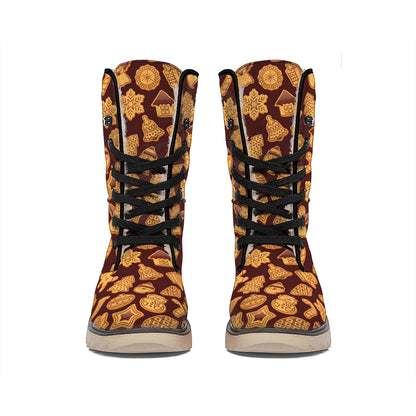 Christmas Cookies Pattern Print Winter Boots