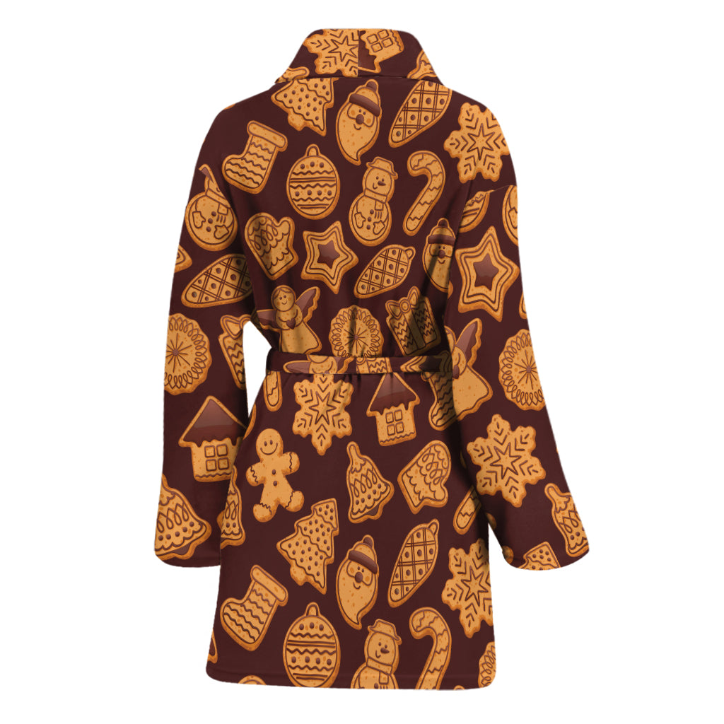 Christmas Cookies Pattern Print Women's Bathrobe
