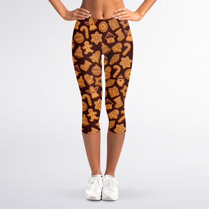 Christmas Cookies Pattern Print Women's Capri Leggings