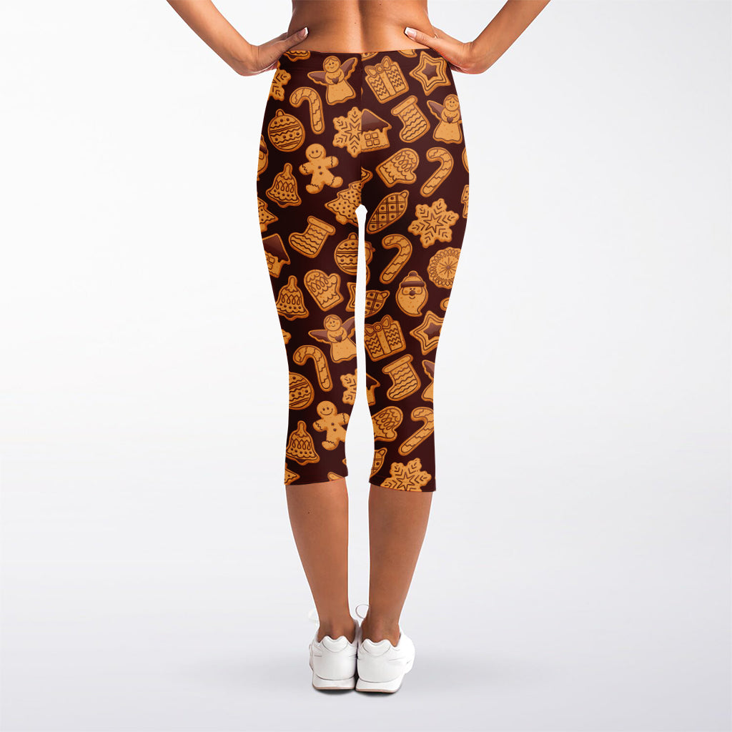 Christmas Cookies Pattern Print Women's Capri Leggings