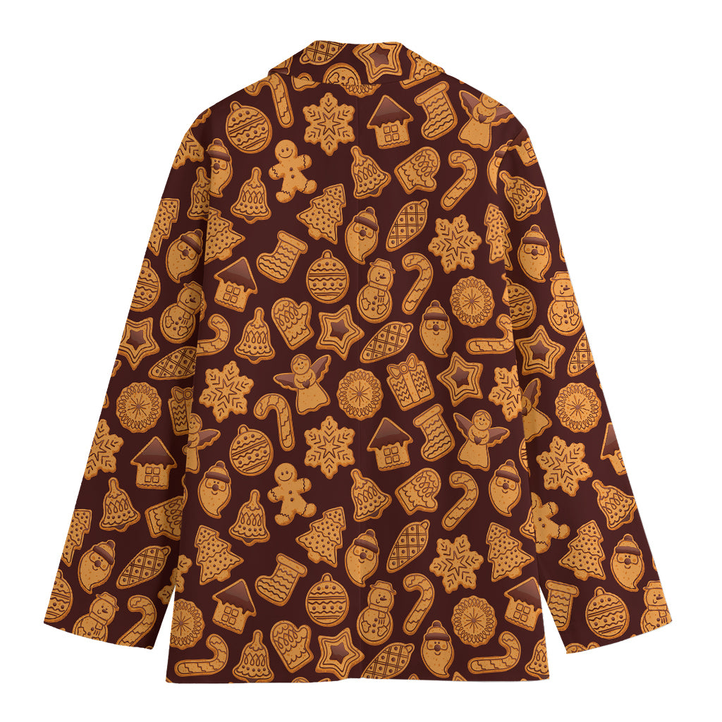 Christmas Cookies Pattern Print Women's Cotton Blazer