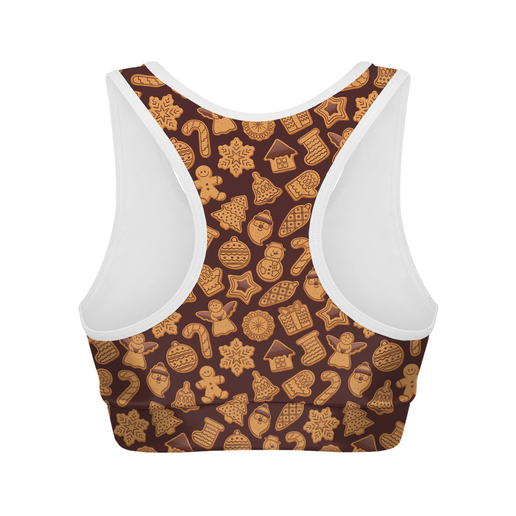 Christmas Cookies Pattern Print Women's Sports Bra