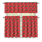 Christmas Cow Pattern Print 3 Piece Kitchen Curtains