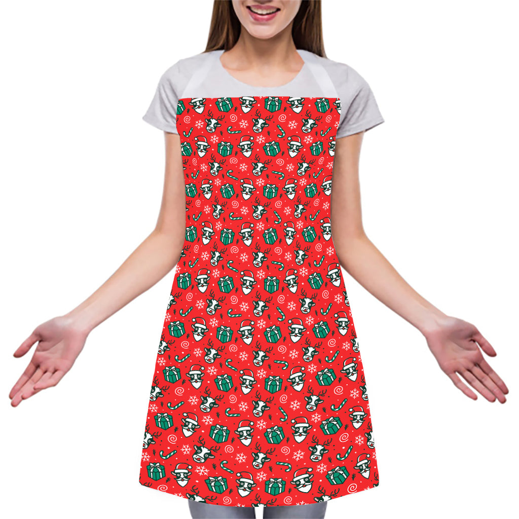 Christmas Cow Pattern Print Adjustable Apron