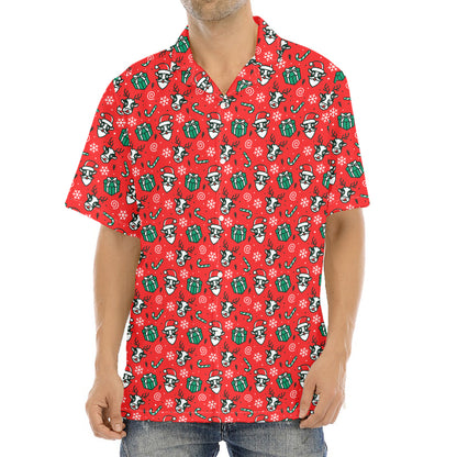 Christmas Cow Pattern Print Aloha Shirt