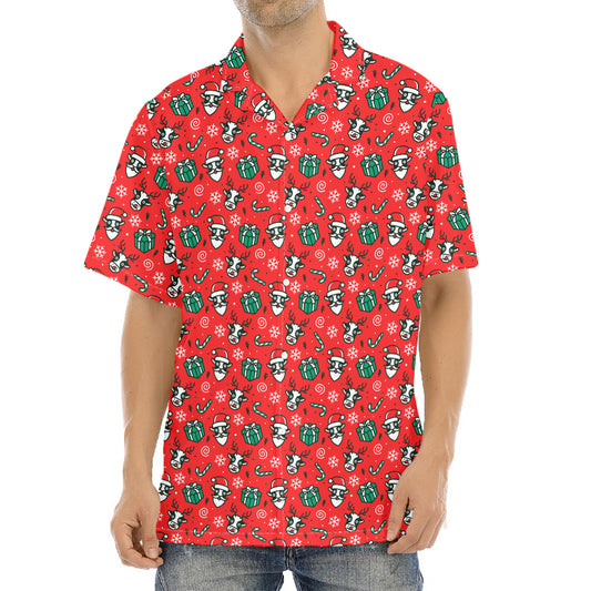 Christmas Cow Pattern Print Aloha Shirt