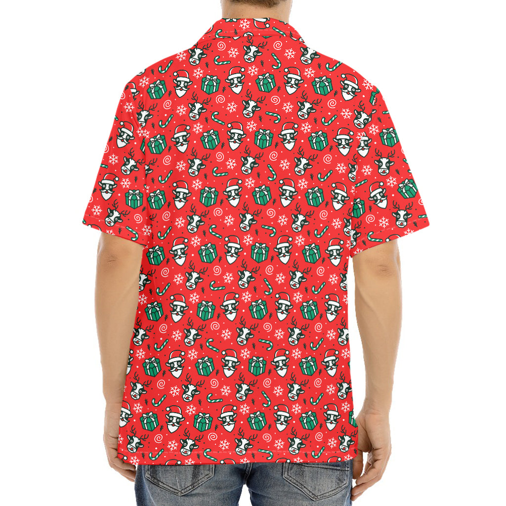 Christmas Cow Pattern Print Aloha Shirt