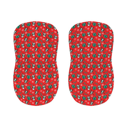 Christmas Cow Pattern Print Bar Stool Covers