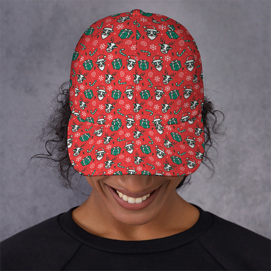 Christmas Cow Pattern Print Baseball Cap