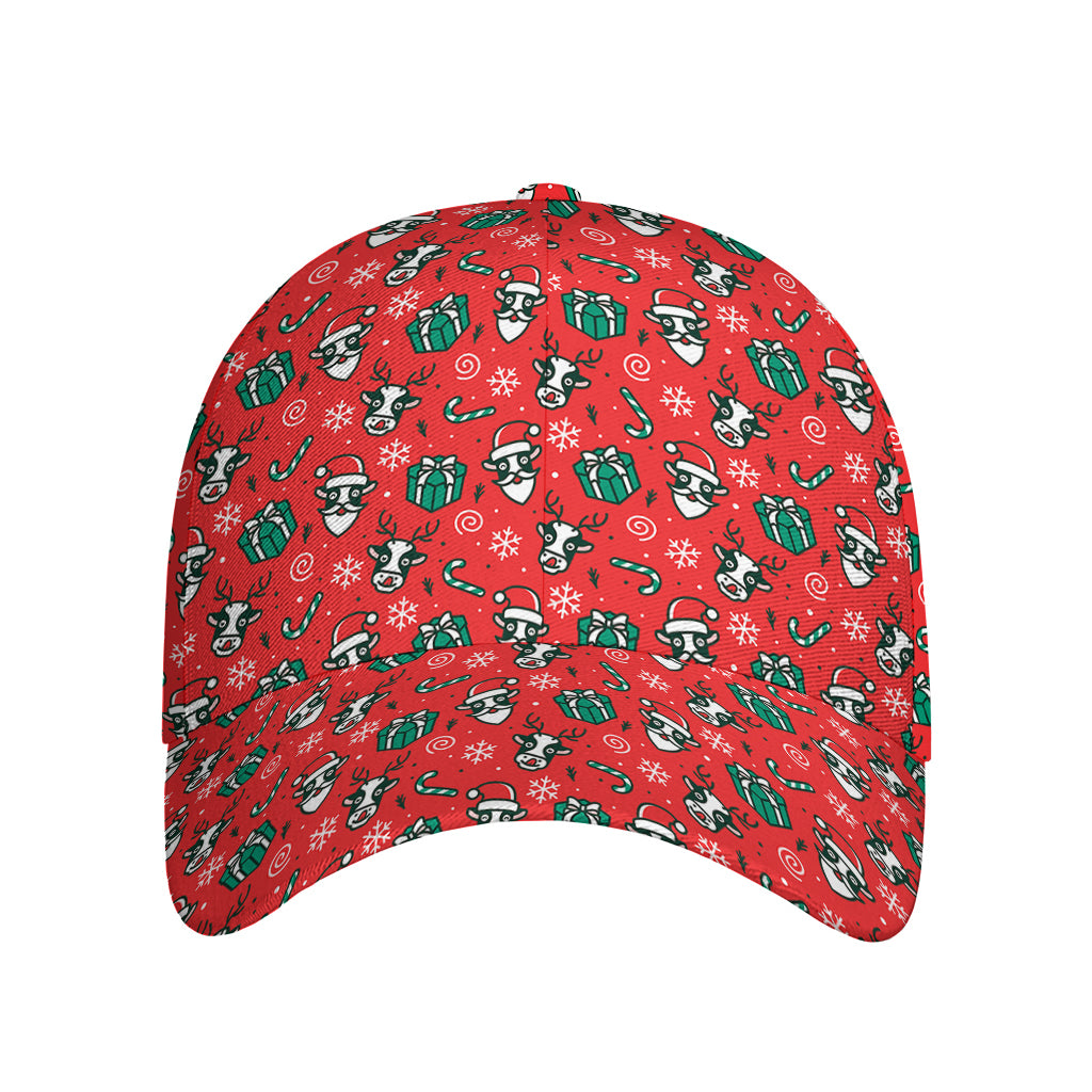 Christmas Cow Pattern Print Baseball Cap