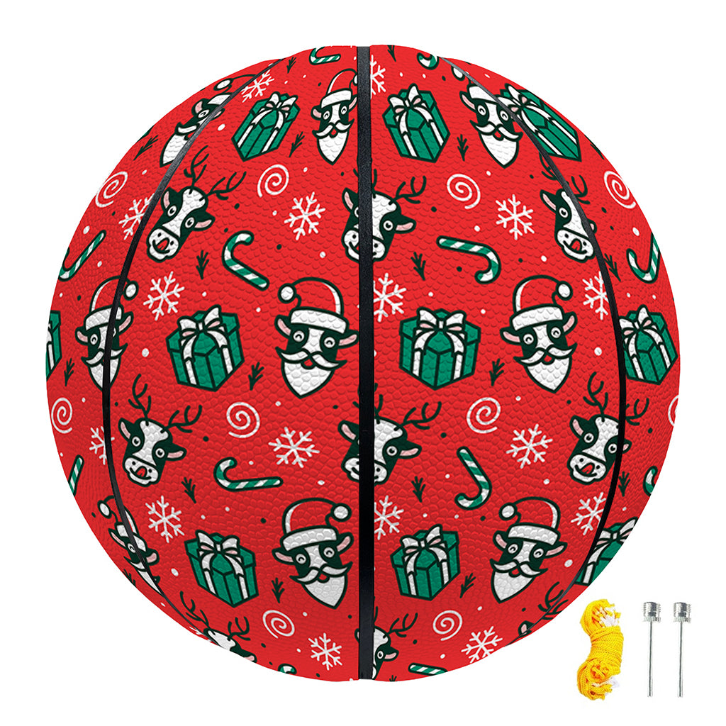 Christmas Cow Pattern Print Basketball