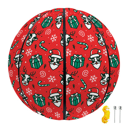 Christmas Cow Pattern Print Basketball