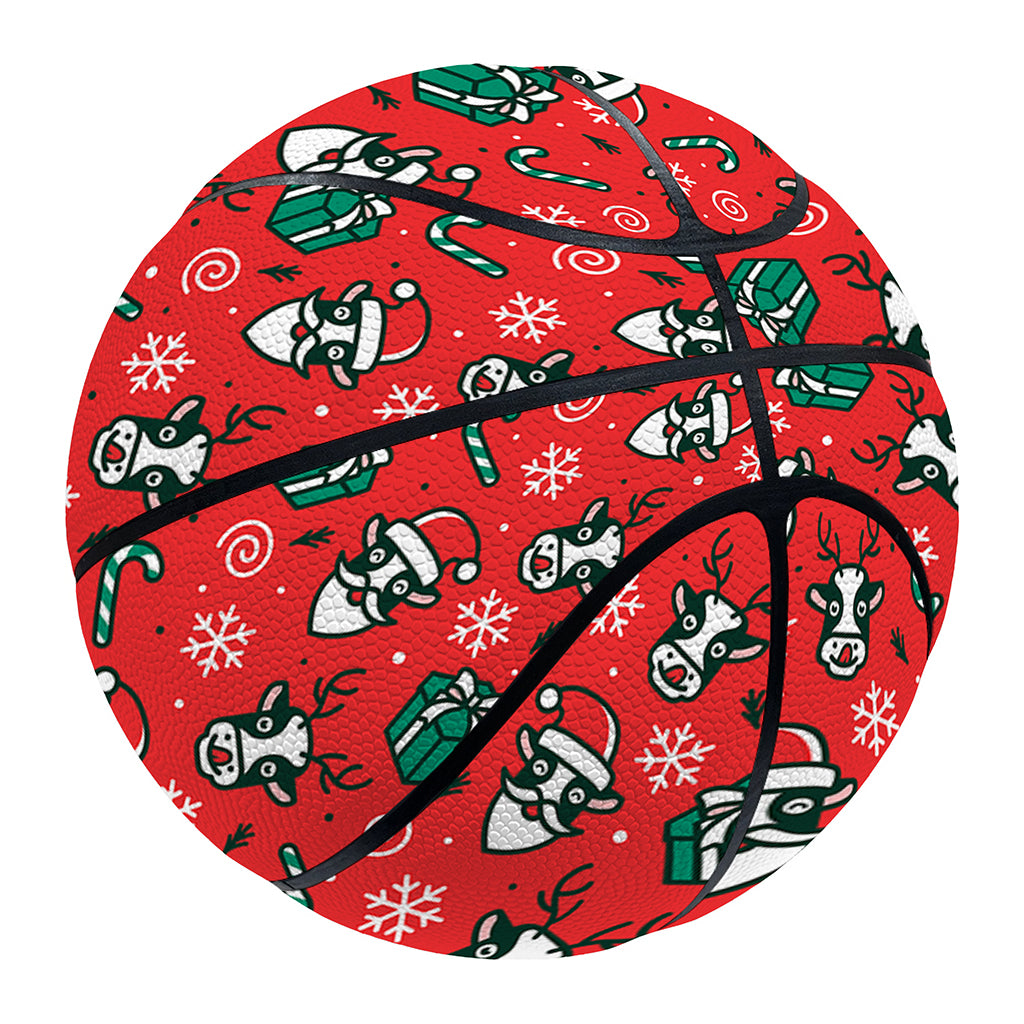 Christmas Cow Pattern Print Basketball