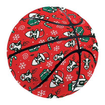 Christmas Cow Pattern Print Basketball