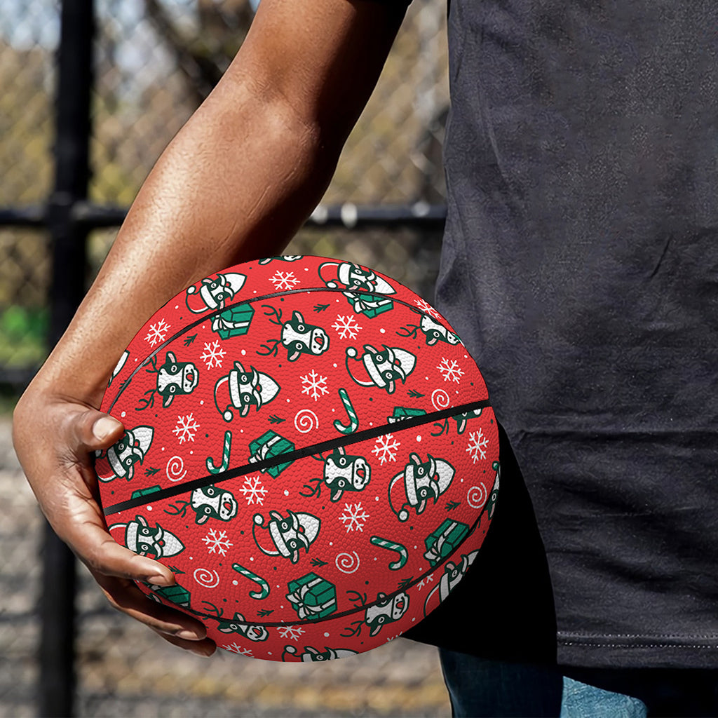 Christmas Cow Pattern Print Basketball