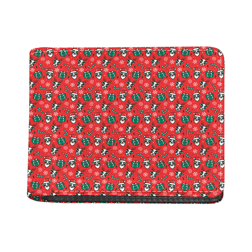 Christmas Cow Pattern Print Bifold Wallet