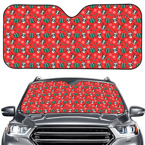 Christmas Cow Pattern Print Car Windshield Sun Shade