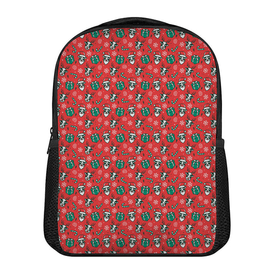 Christmas Cow Pattern Print Casual Backpack