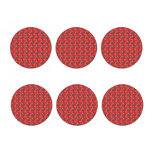Christmas Cow Pattern Print Coaster Set