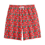 Christmas Cow Pattern Print Cotton Shorts