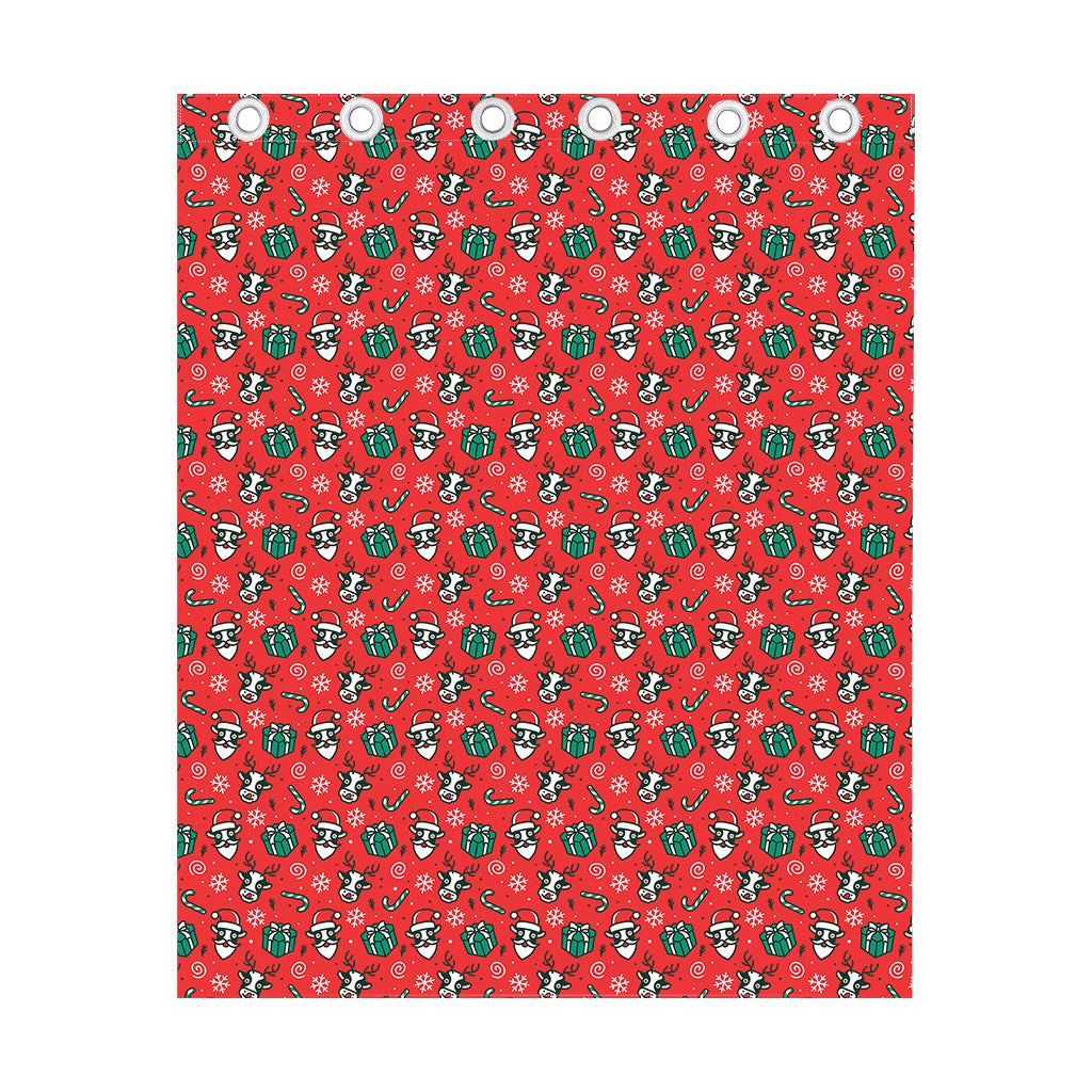 Christmas Cow Pattern Print Curtain