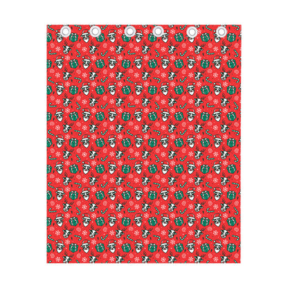 Christmas Cow Pattern Print Curtain