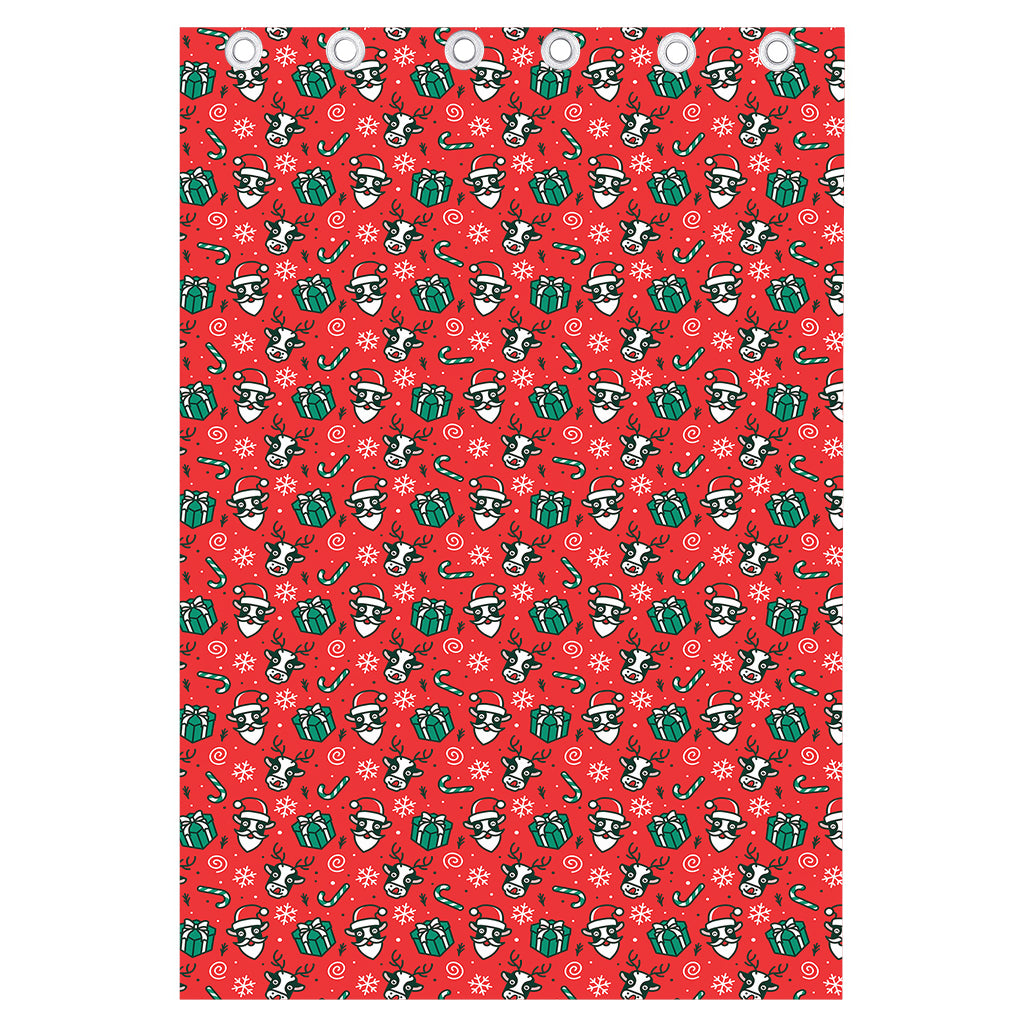 Christmas Cow Pattern Print Curtain