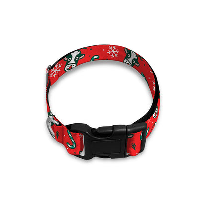 Christmas Cow Pattern Print Dog Collar
