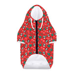 Christmas Cow Pattern Print Dog Zip Up Hoodie