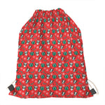 Christmas Cow Pattern Print Drawstring Bag
