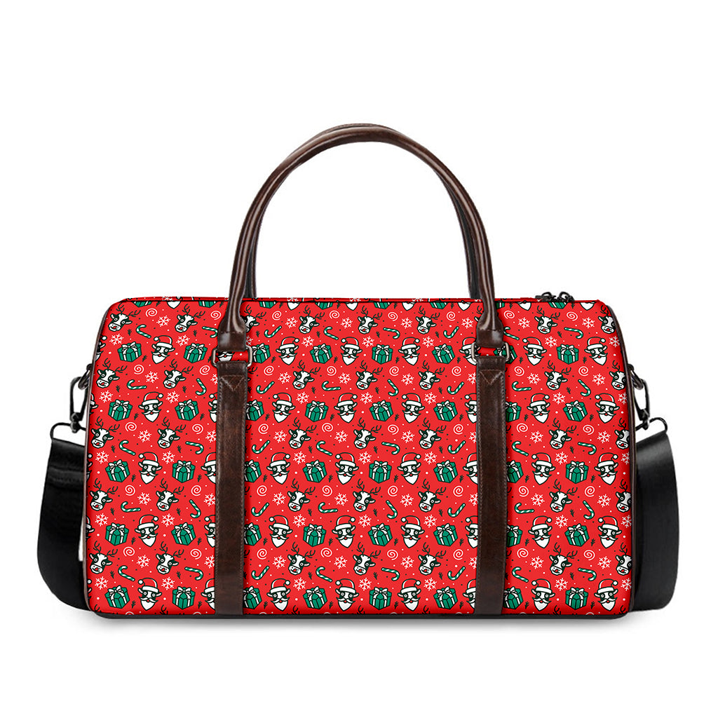 Christmas Cow Pattern Print Duffle Bag